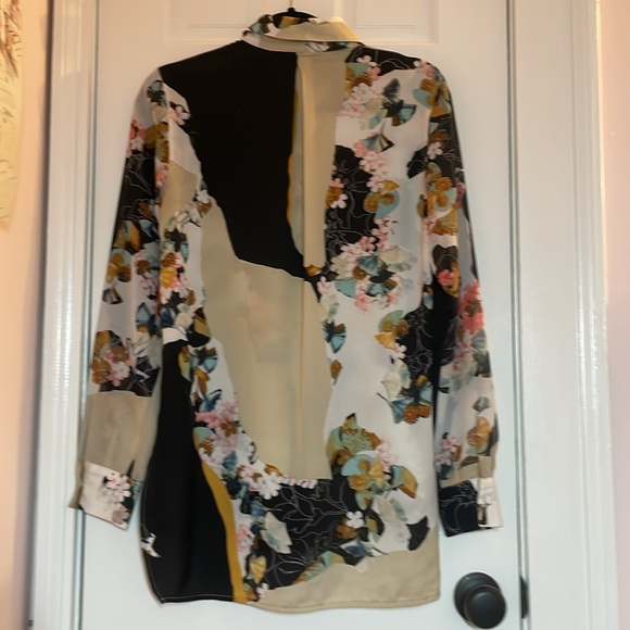 3.1 Phillip Lim, for Target, Long Sleeve Button Down Shirt, Small, Black, Tan - Picture 4 of 9